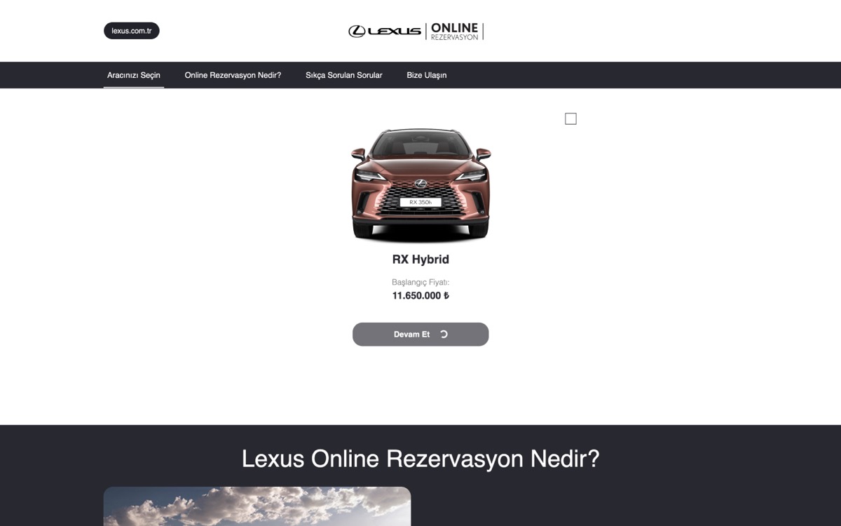 Lexus Online Reservation
